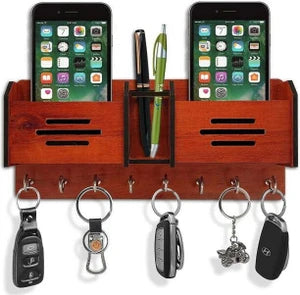 Wooden Mobile Holder & Key Chain Holder